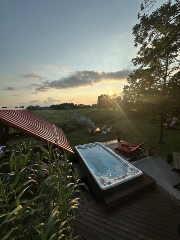 A Hydropool at sunset.